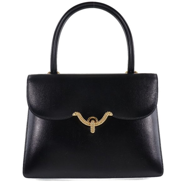 HERMES Vasco Handbag black Box calfskin Women - Picture 1 of 9